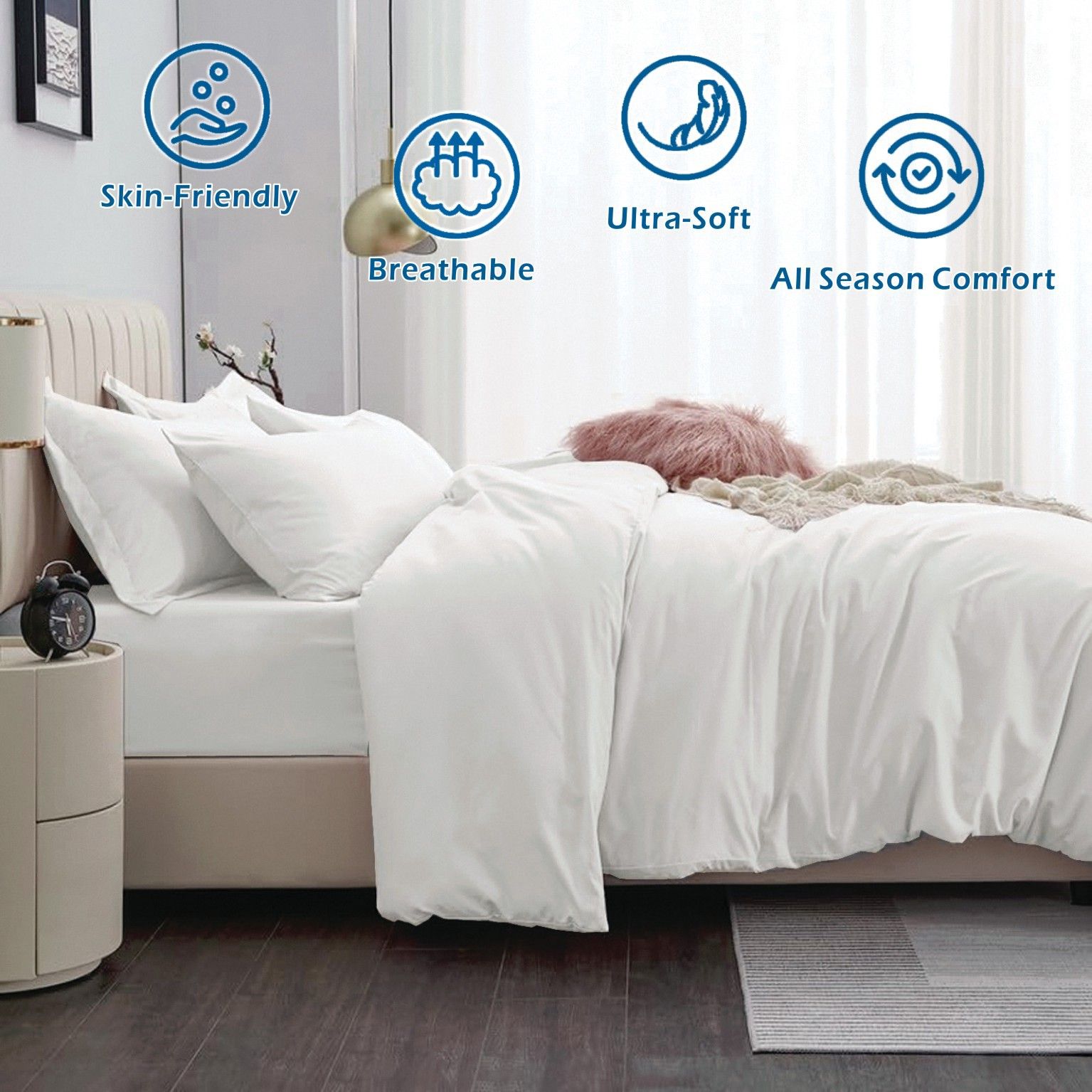 3 Piece Hotel Soft Microfiber Quilt Cover Set-2000TC Duvet/Donna Cover Set & view 2