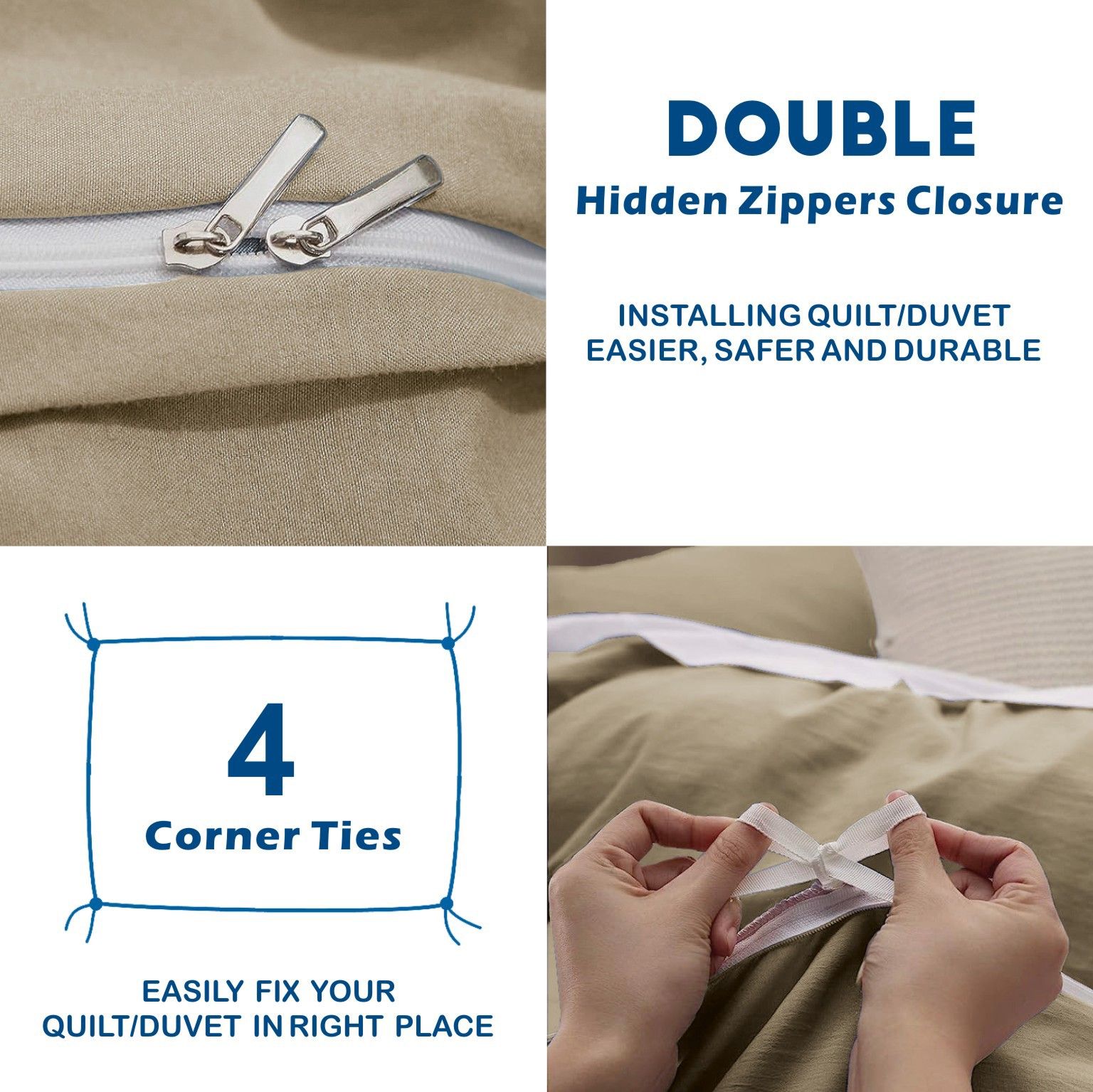 3 Piece Hotel Soft Microfiber Quilt Cover Set-2000TC Duvet/Donna Cover Set & view 3