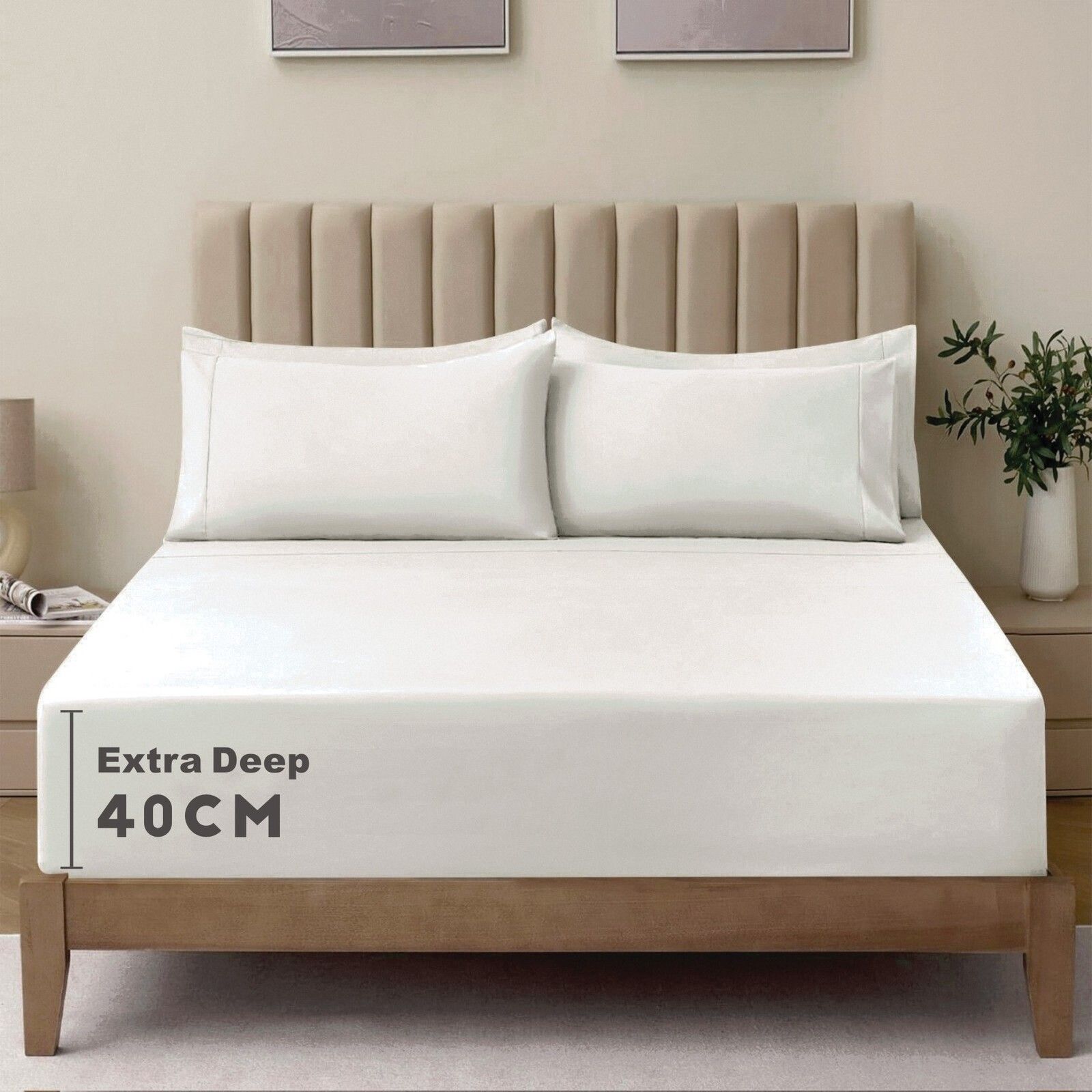 3 Piece Fitted Sheet Set- Fitted Sheet & Pillowcases -Breathable Bedding - Wrinkle