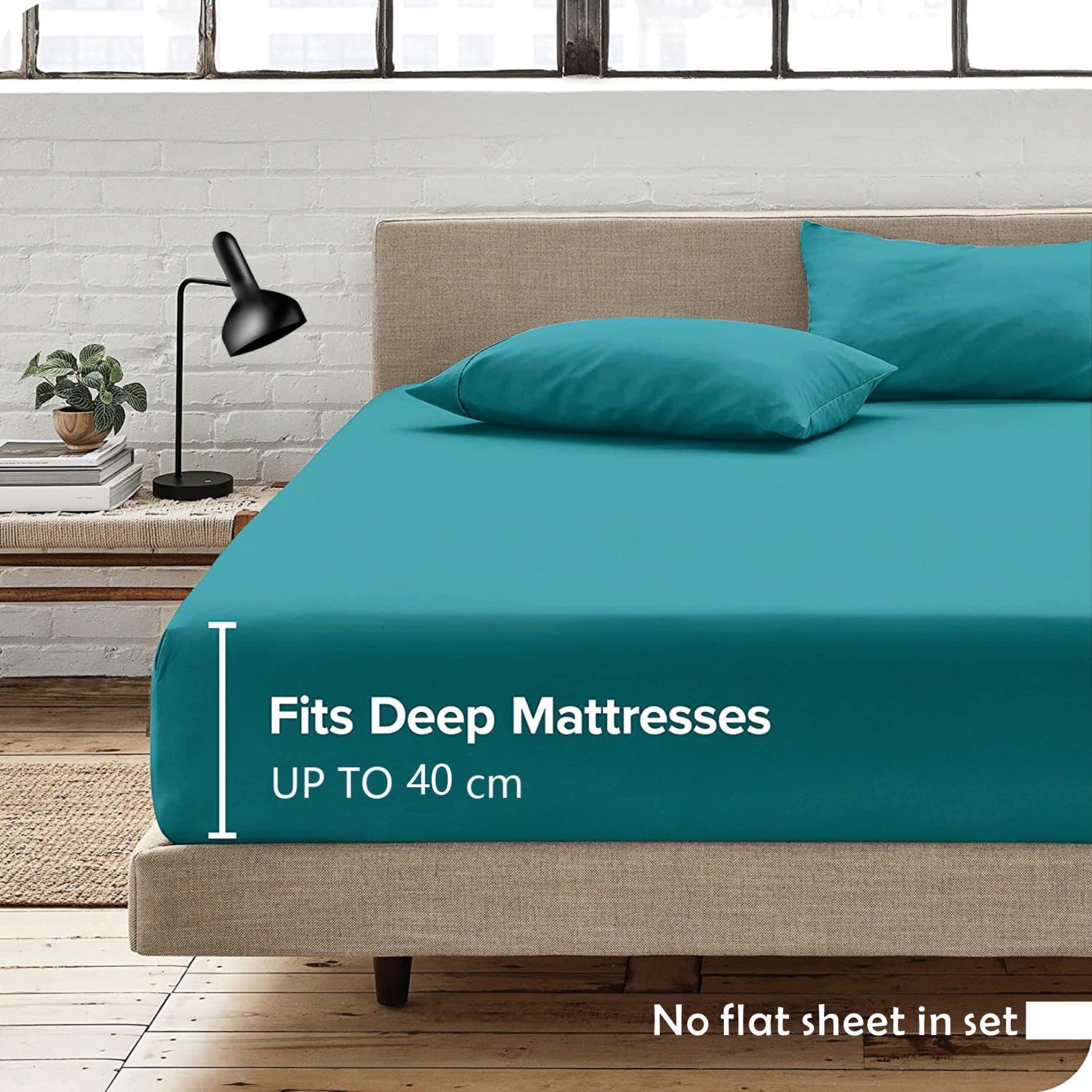 3 Piece Fitted Sheet Set- Fitted Sheet & Pillowcases -Breathable Bedding - Wrinkle