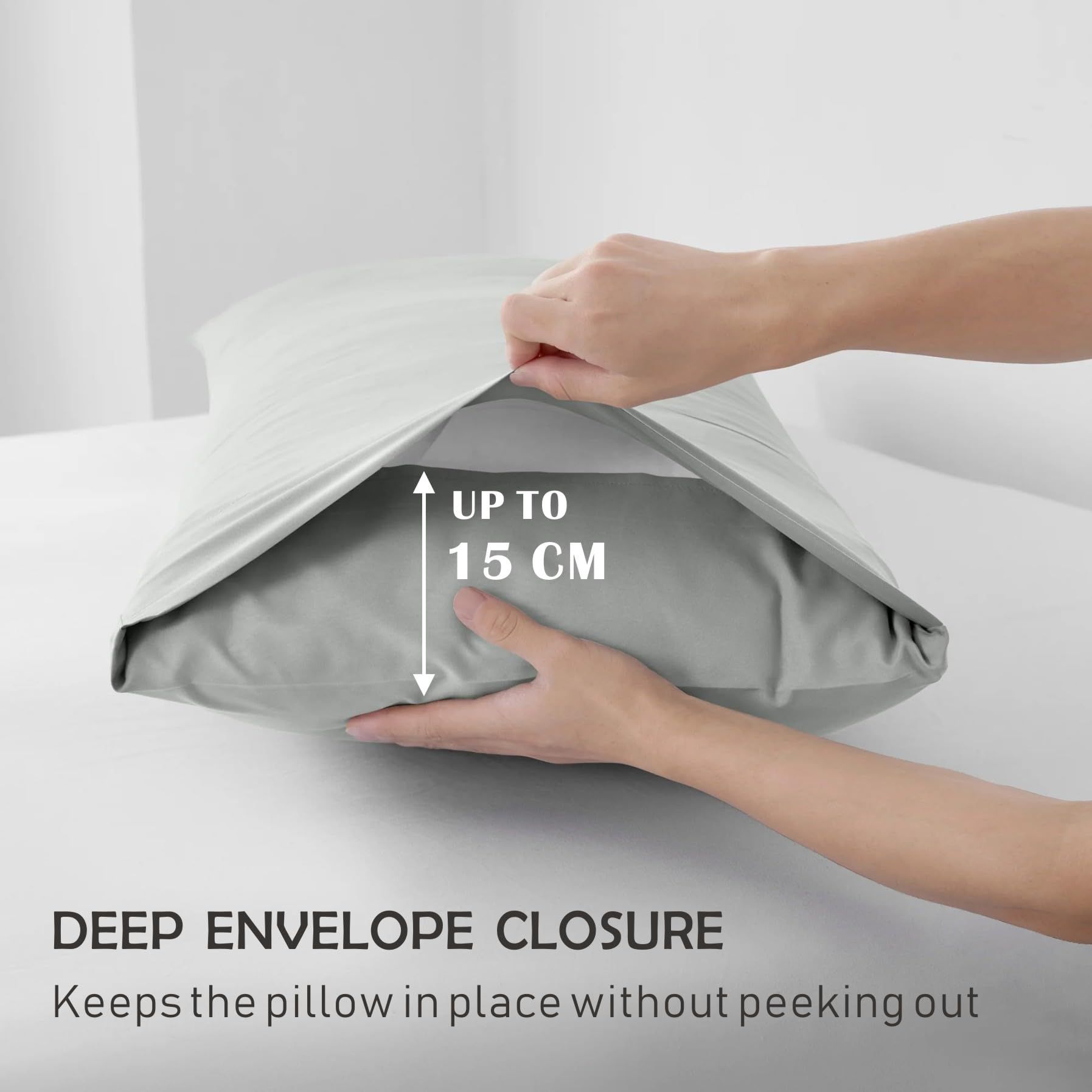 3 Piece Fitted Sheet Set- Fitted Sheet & Pillowcases -Breathable Bedding - Wrinkle view 5