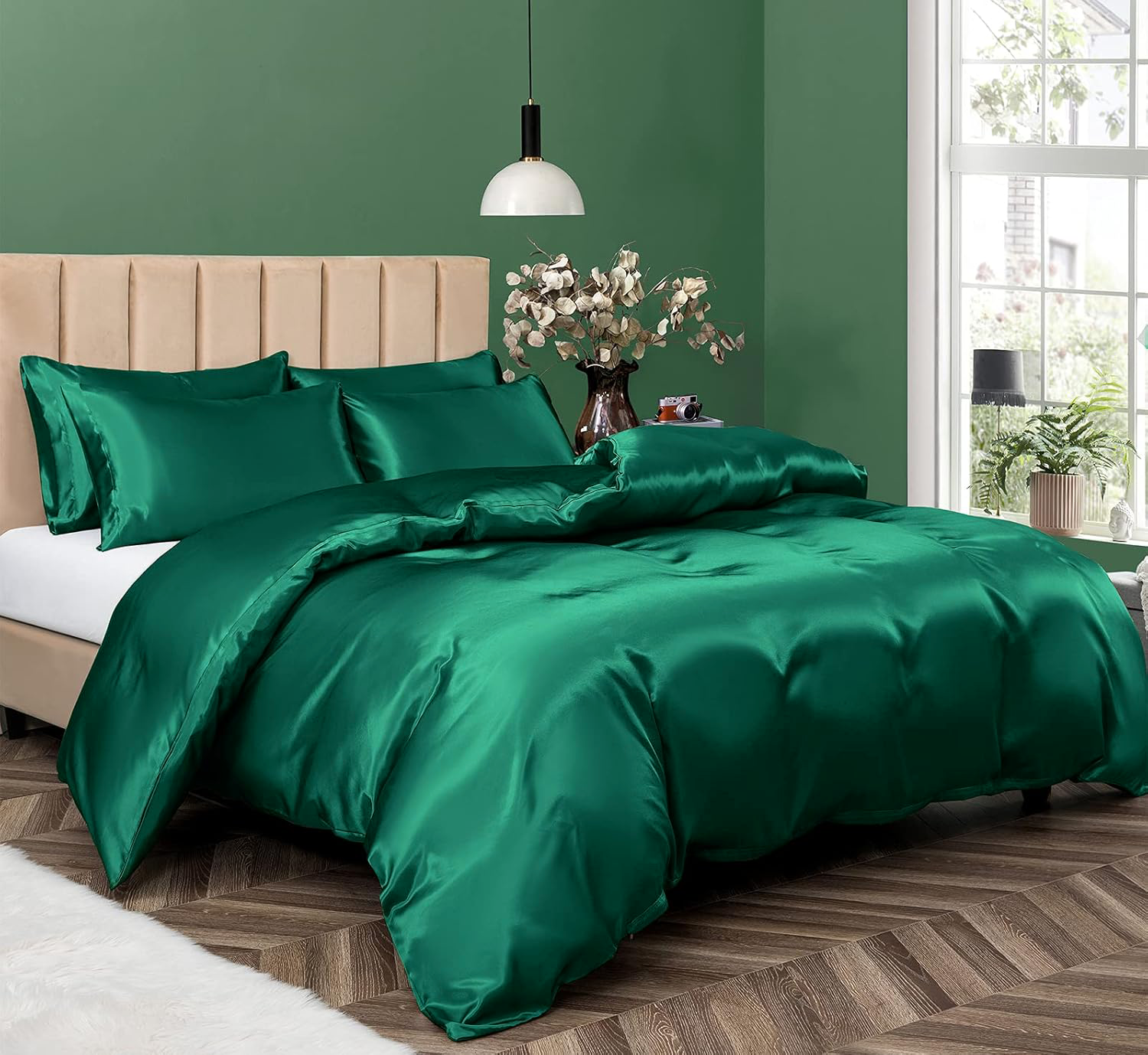 Satin Quilt cover Set Hotel 3 Pieces Quilt cover with Pillowcase