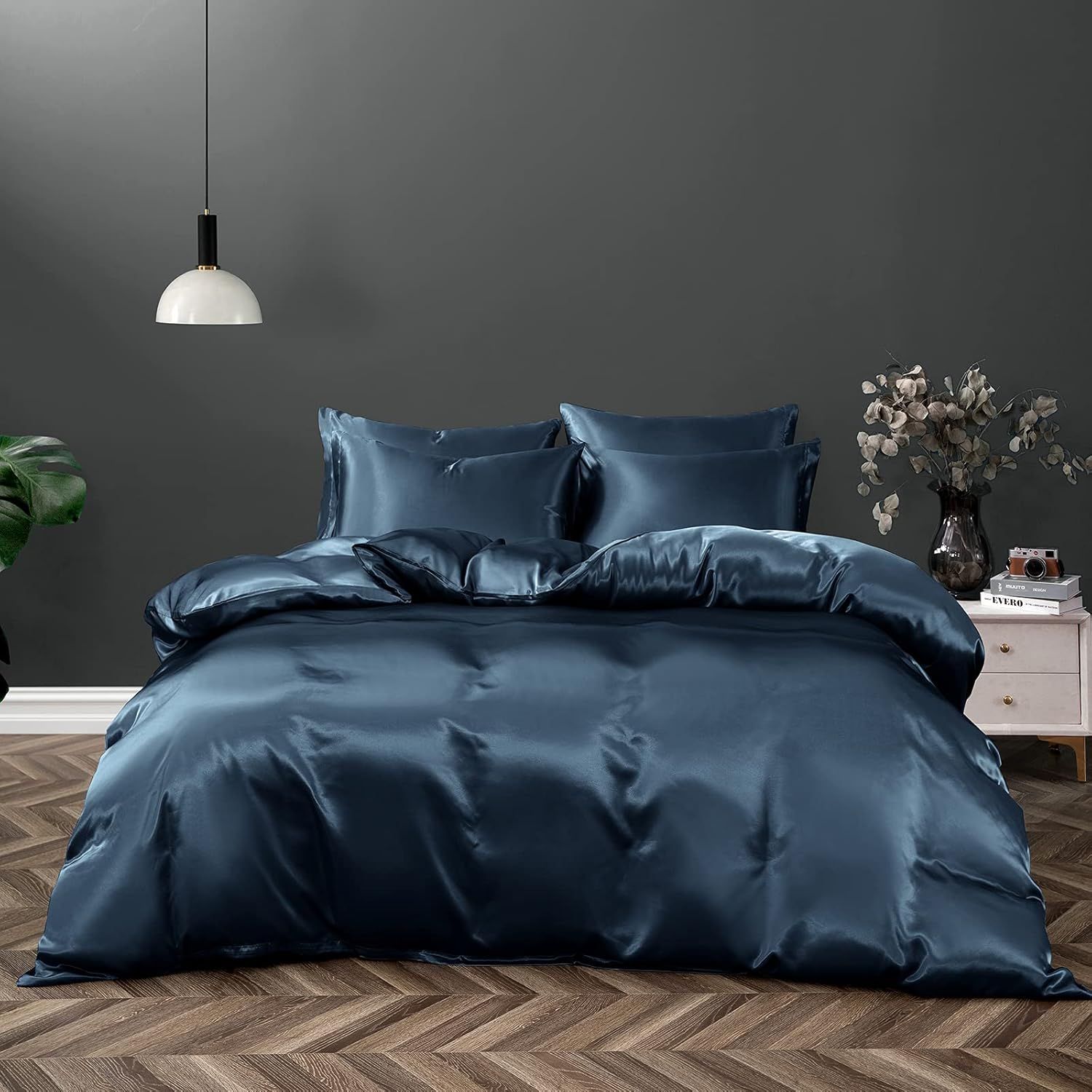 Satin Quilt cover Set Hotel 3 Pieces Quilt cover with Pillowcase