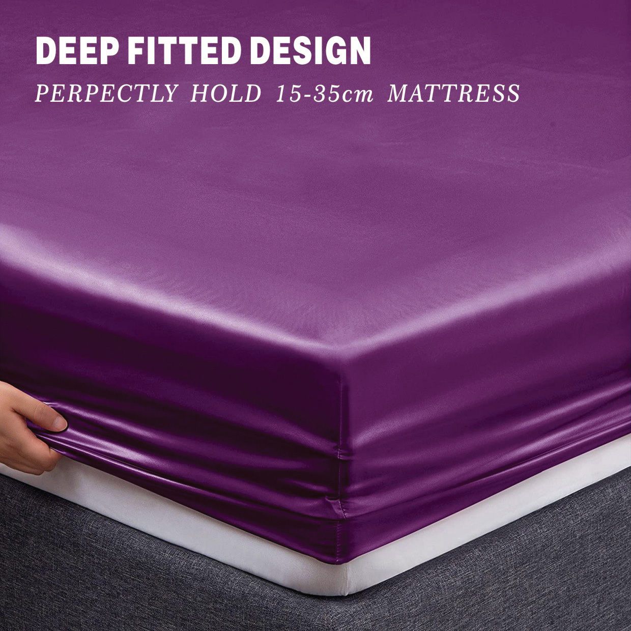 Art Silk Satin Sheet Set Hotel 4 Pieces Fitted/Flat Sheet Bedding Set-Luxury view 3