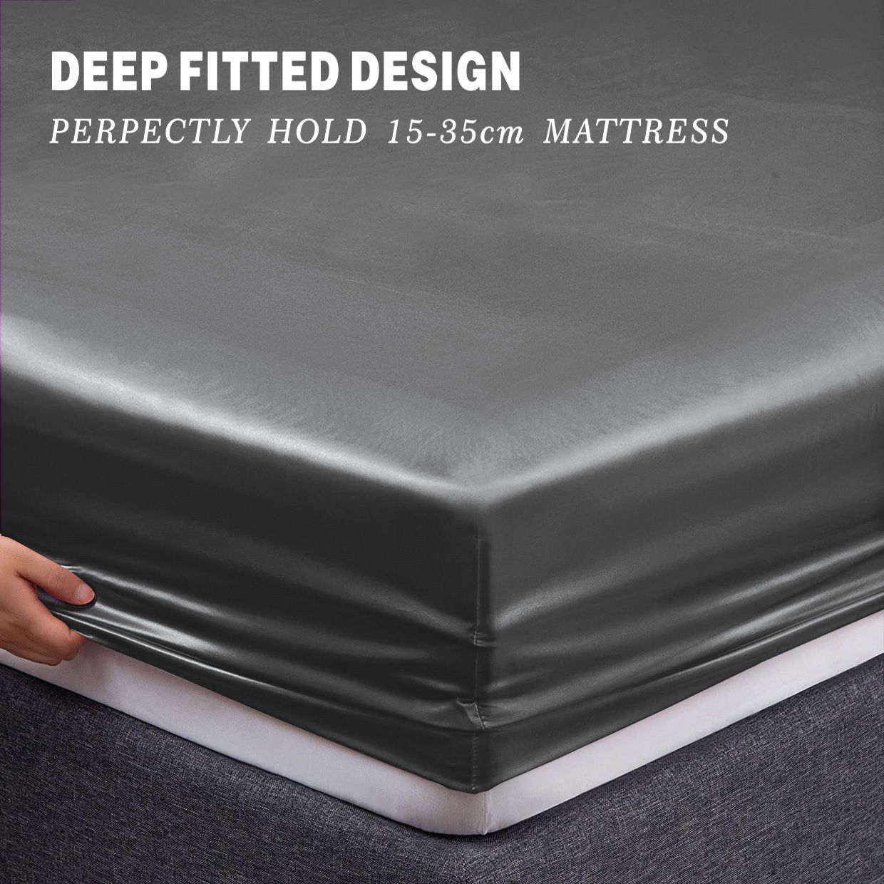 Art Silk Satin Sheet Set Hotel 3 Pieces Fitted/Flat Sheet Bedding Set-Luxury view 4