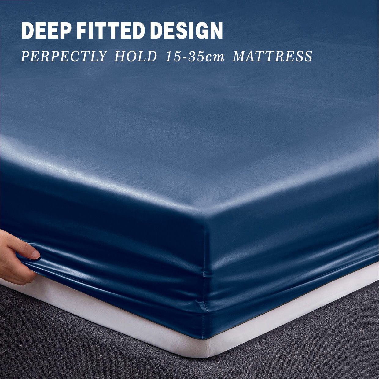Art Silk Satin Sheet Set Hotel 3 Pieces Fitted/Flat Sheet Bedding Set-Luxury view 3