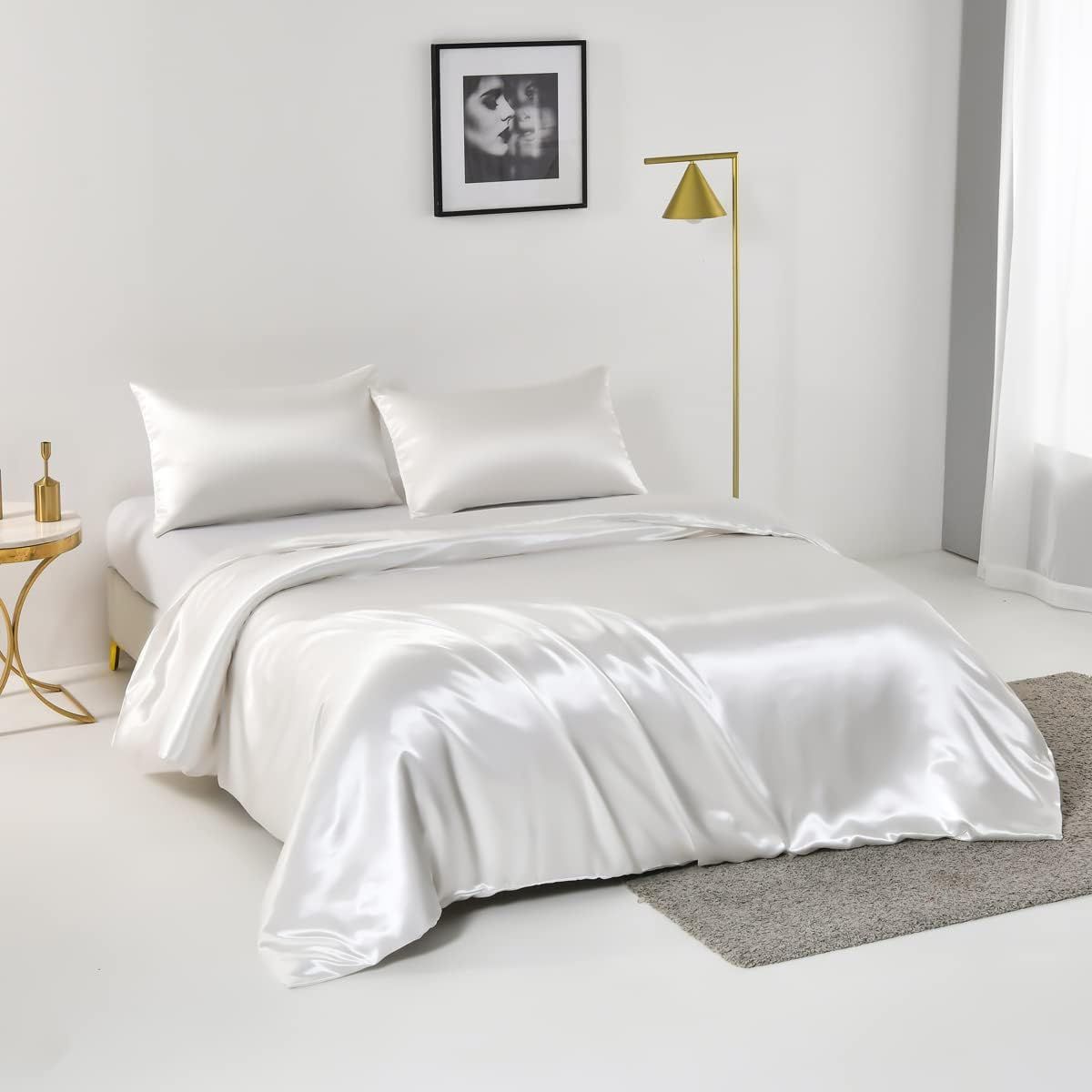 Satin Quilt cover Set Hotel 3 Pieces Quilt cover with Pillowcase view 2