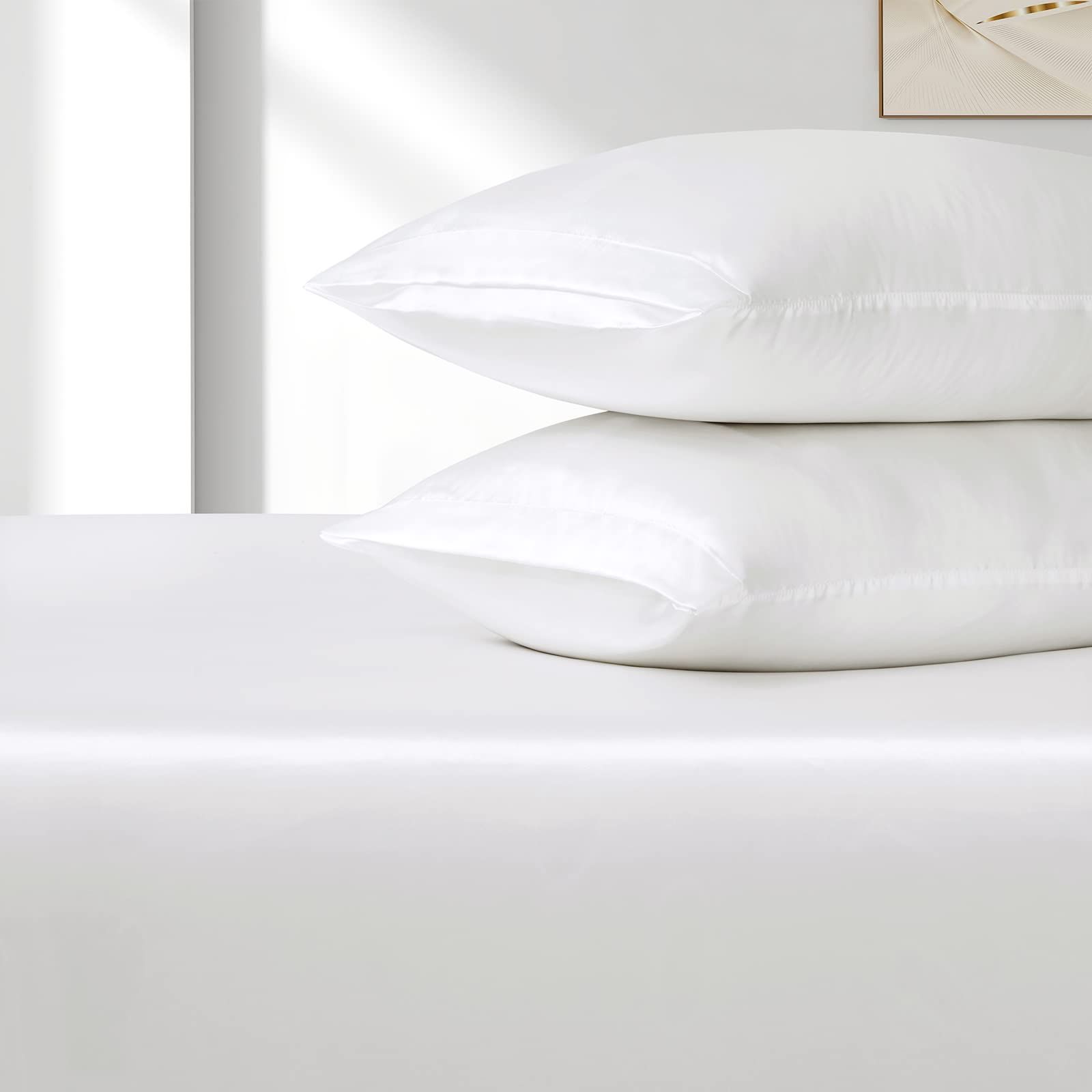 Satin Fitted Sheet Set Hotel 3 Pieces Fitted Sheet with Pillowcase view 5