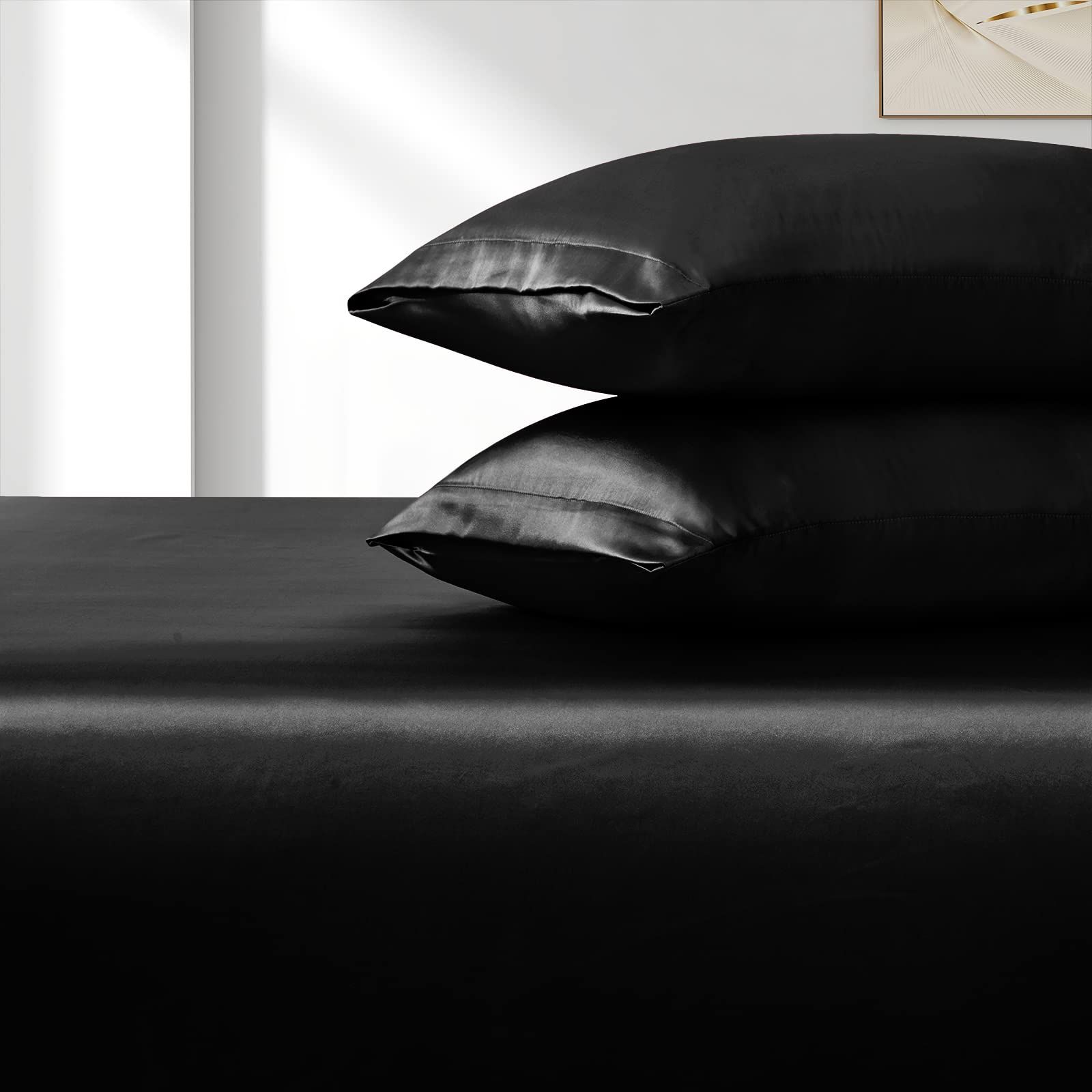 Satin Fitted Sheet Set Hotel 3 Pieces Fitted Sheet with Pillowcase view 4