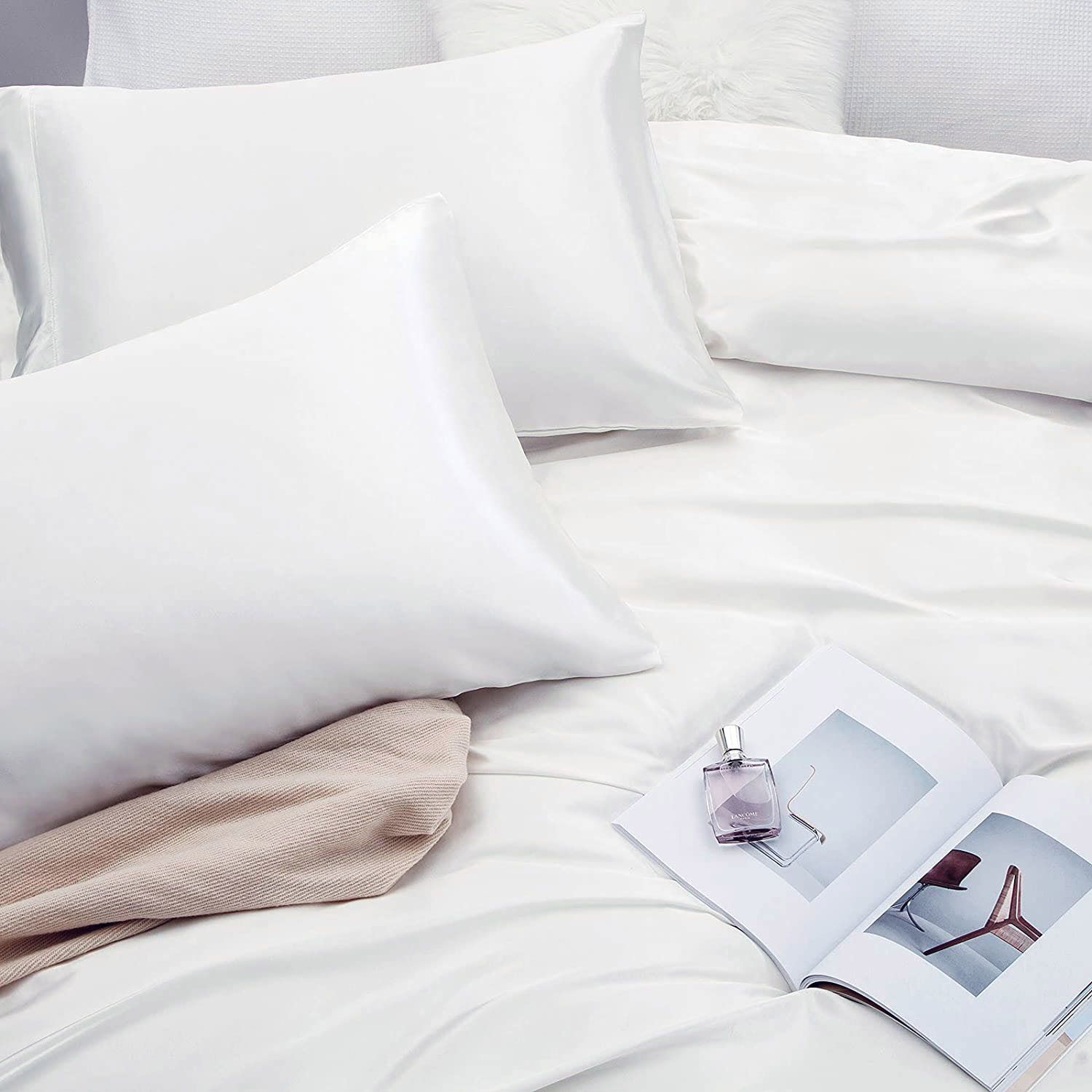 Art Silk Satin Sheet Set Hotel 4 Pieces Fitted/Flat Sheet Bedding Set-Luxury view 5