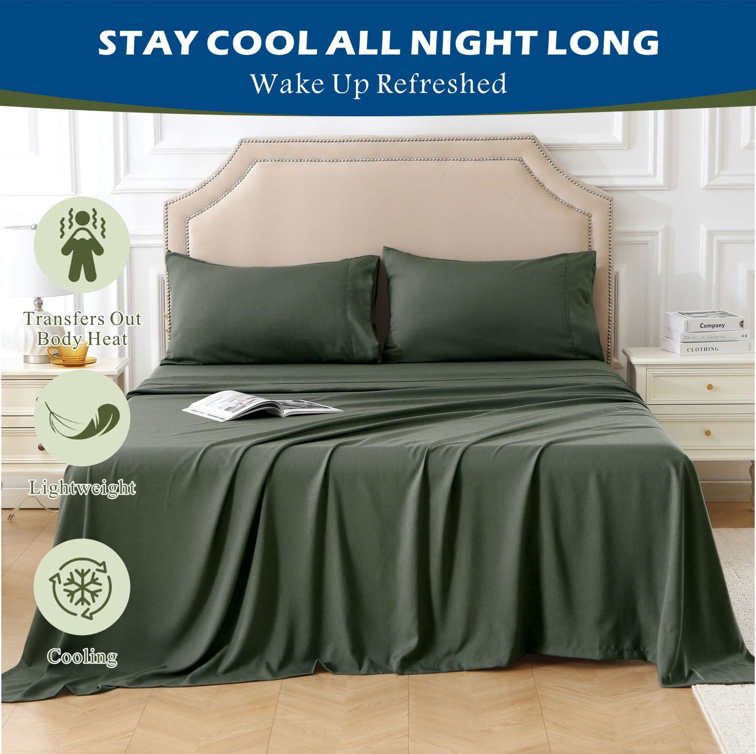 4 Piece Hotel Bamboo Cooling Sheet Set -Ultra Soft 2000TC Breathable Bed view 6