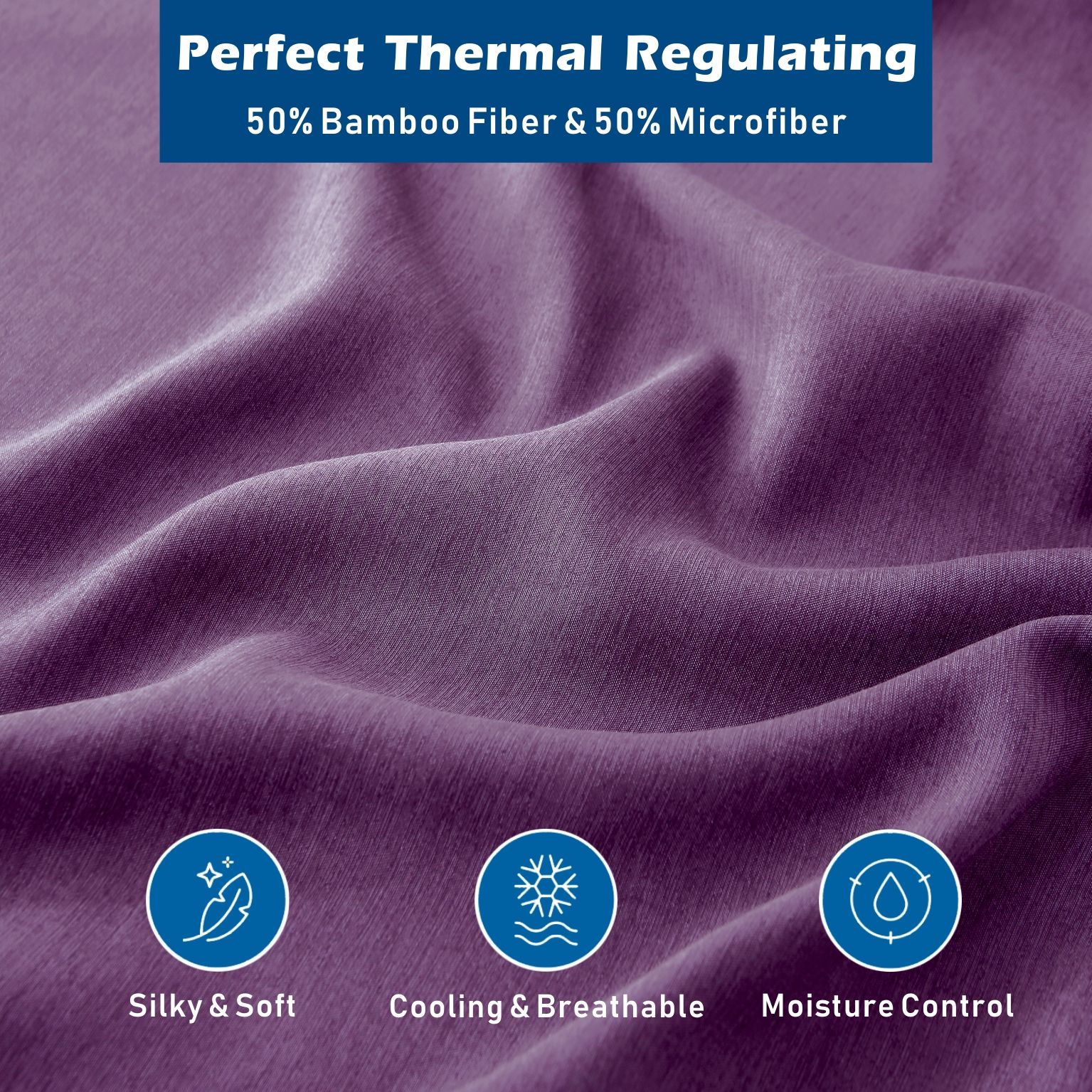 4 Piece Hotel Bamboo Cooling Sheet Set -Ultra Soft 2000TC Breathable Bed view 2