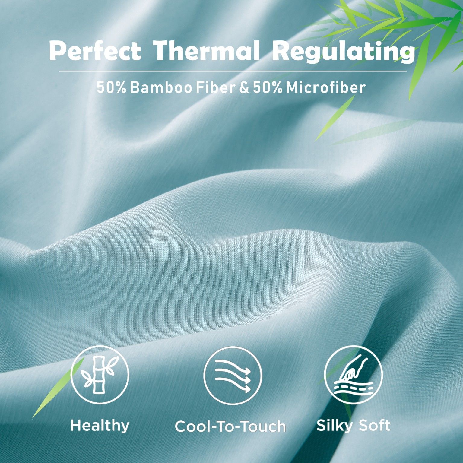 2 Piece Hotel Bamboo Cooling Fitted Sheet Set & Pillowcase -Ultra Soft 2000TC view 4