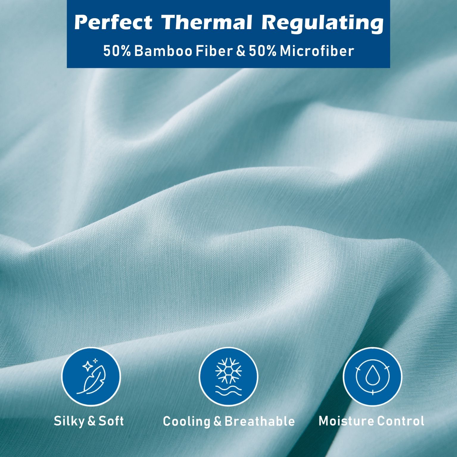 3 Piece Hotel Bamboo Cooling Sheet Set -Ultra Soft 2000TC Breathable Bed view 2