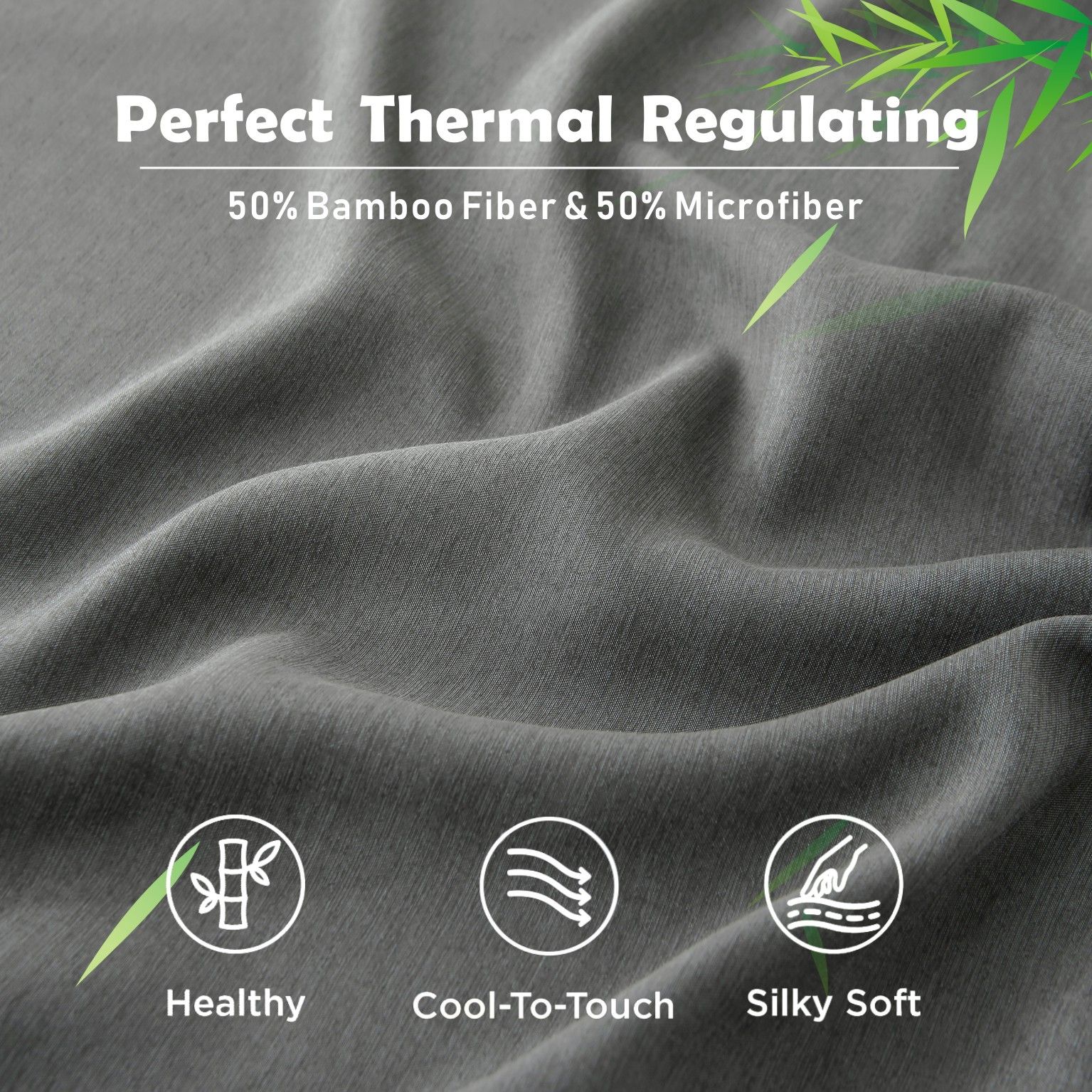 3 Piece Hotel Bamboo Cooling Fitted Sheet Set & Pillowcase -Ultra Soft 2000TC view 5