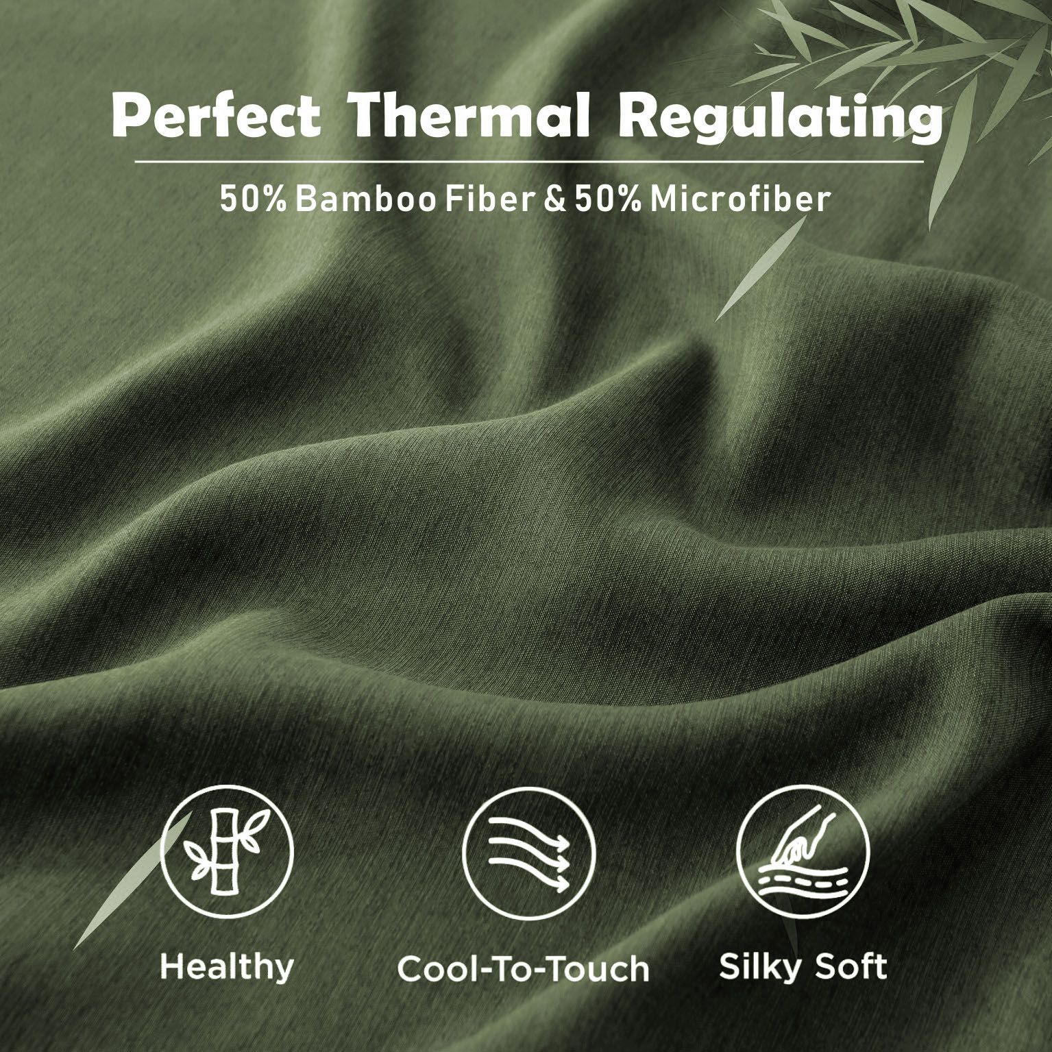 3 Piece Hotel Bamboo Cooling Fitted Sheet Set & Pillowcase -Ultra Soft 2000TC view 3