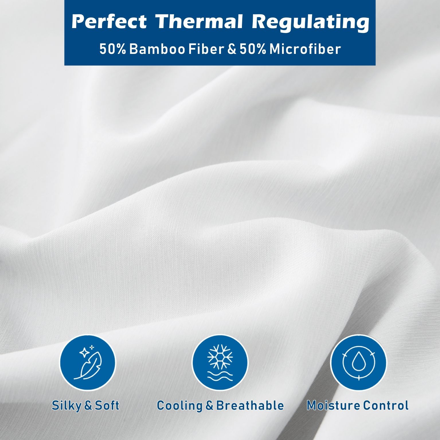 4 Piece Hotel Bamboo Cooling Sheet Set -Ultra Soft 2000TC Breathable Bed view 2