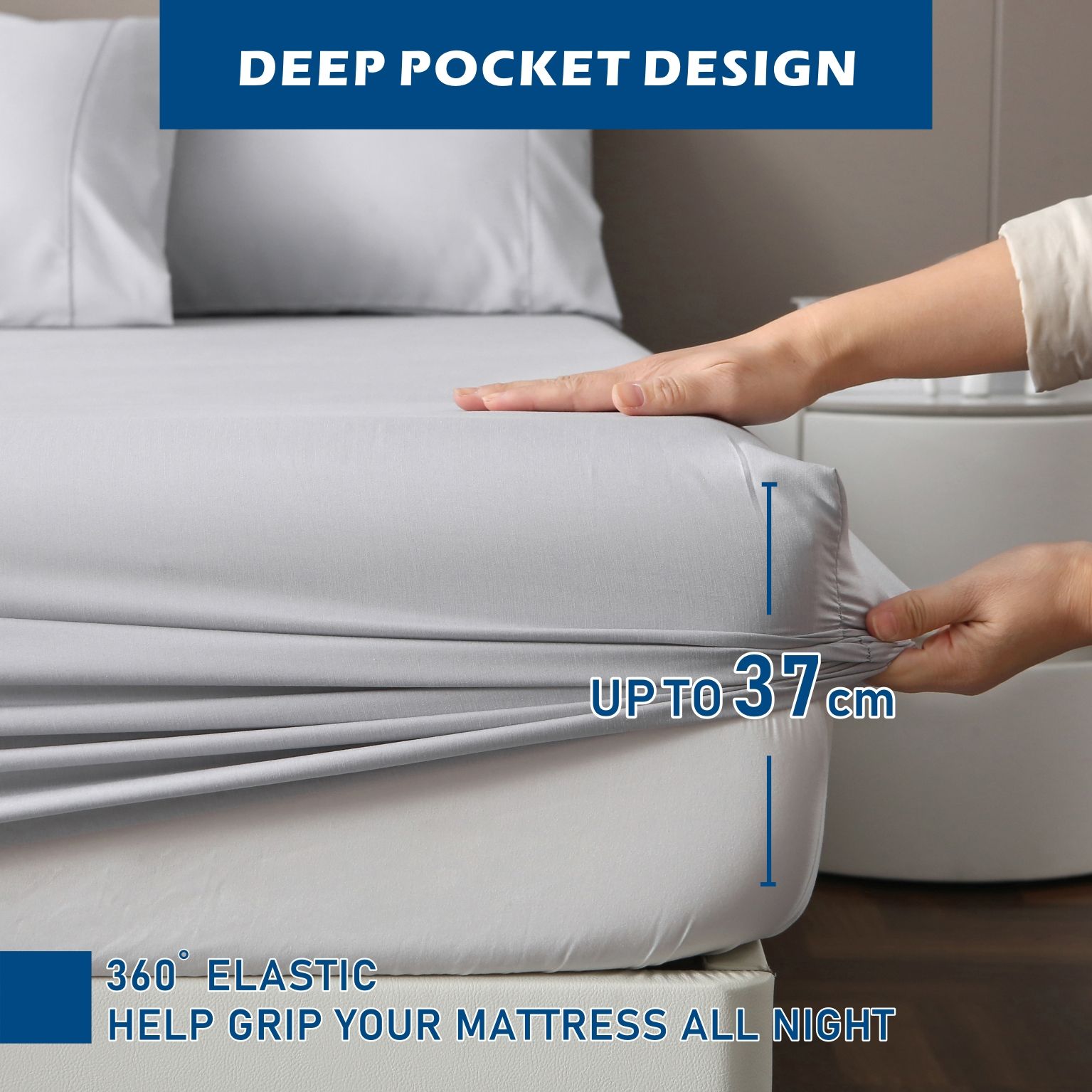 4 Piece Hotel Bamboo Cooling Sheet Set -Ultra Soft 2000TC Breathable Bed view 4