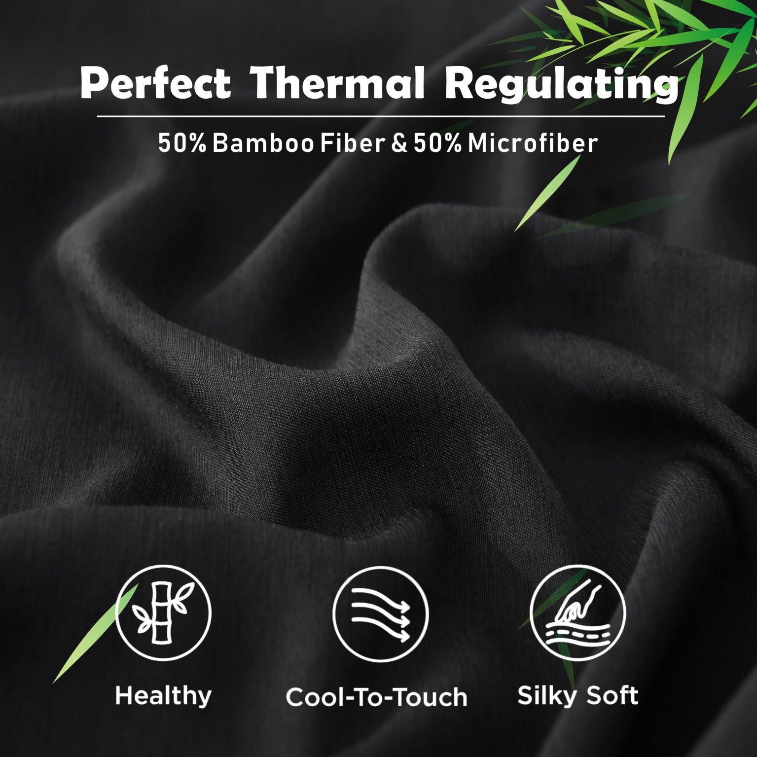 3 Piece Hotel Bamboo Cooling Fitted Sheet Set & Pillowcase -Ultra Soft 2000TC view 4