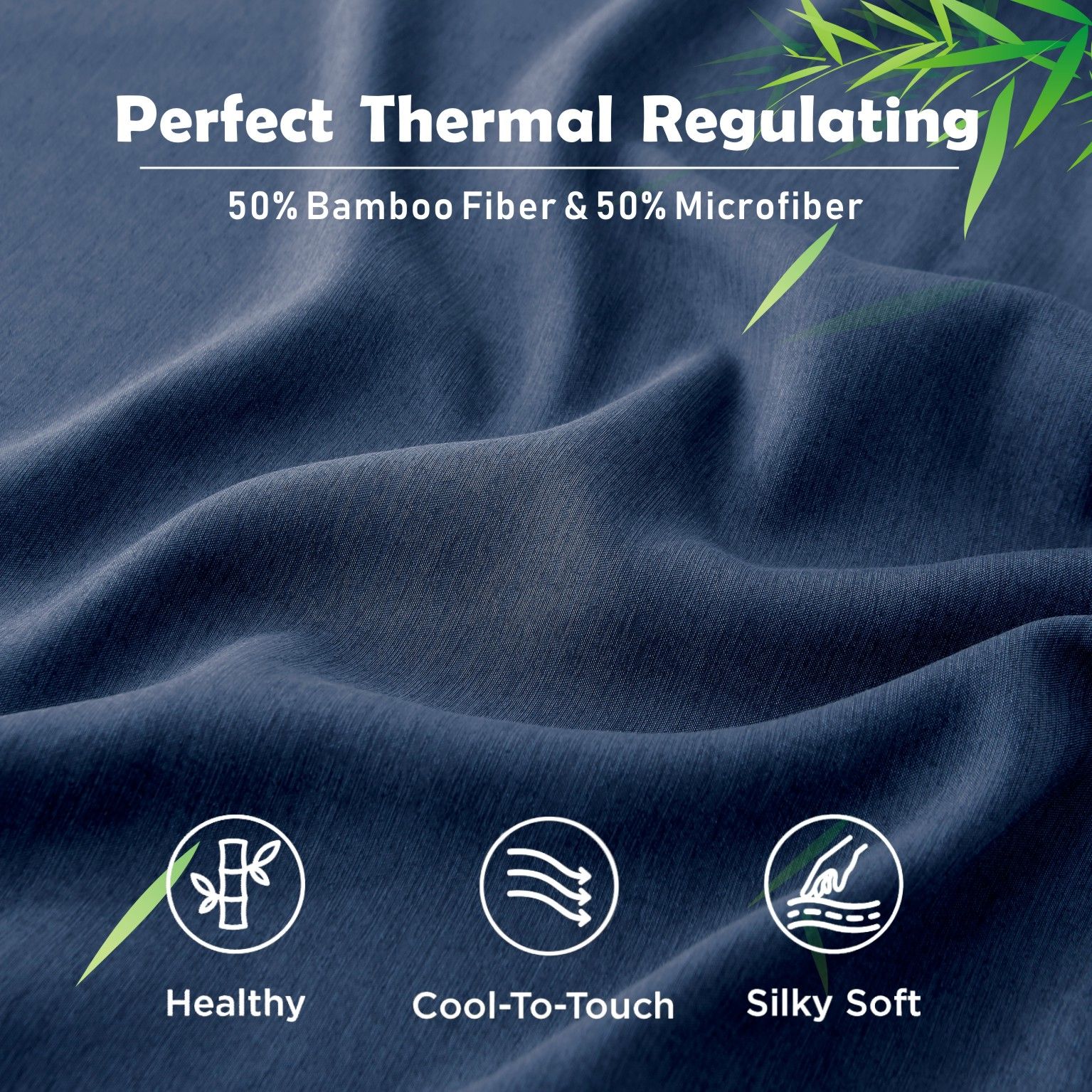 3 Piece Hotel Bamboo Cooling Fitted Sheet Set & Pillowcase -Ultra Soft 2000TC view 5