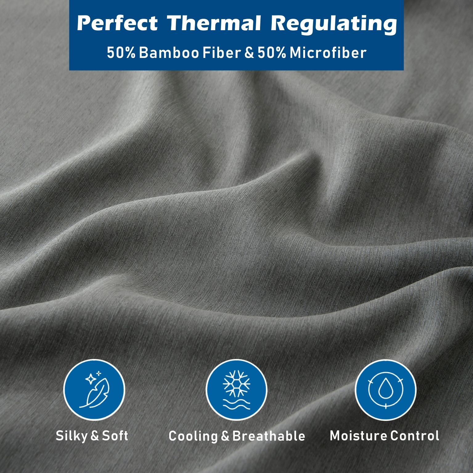 4 Piece Hotel Bamboo Cooling Sheet Set -Ultra Soft 2000TC Breathable Bed view 2