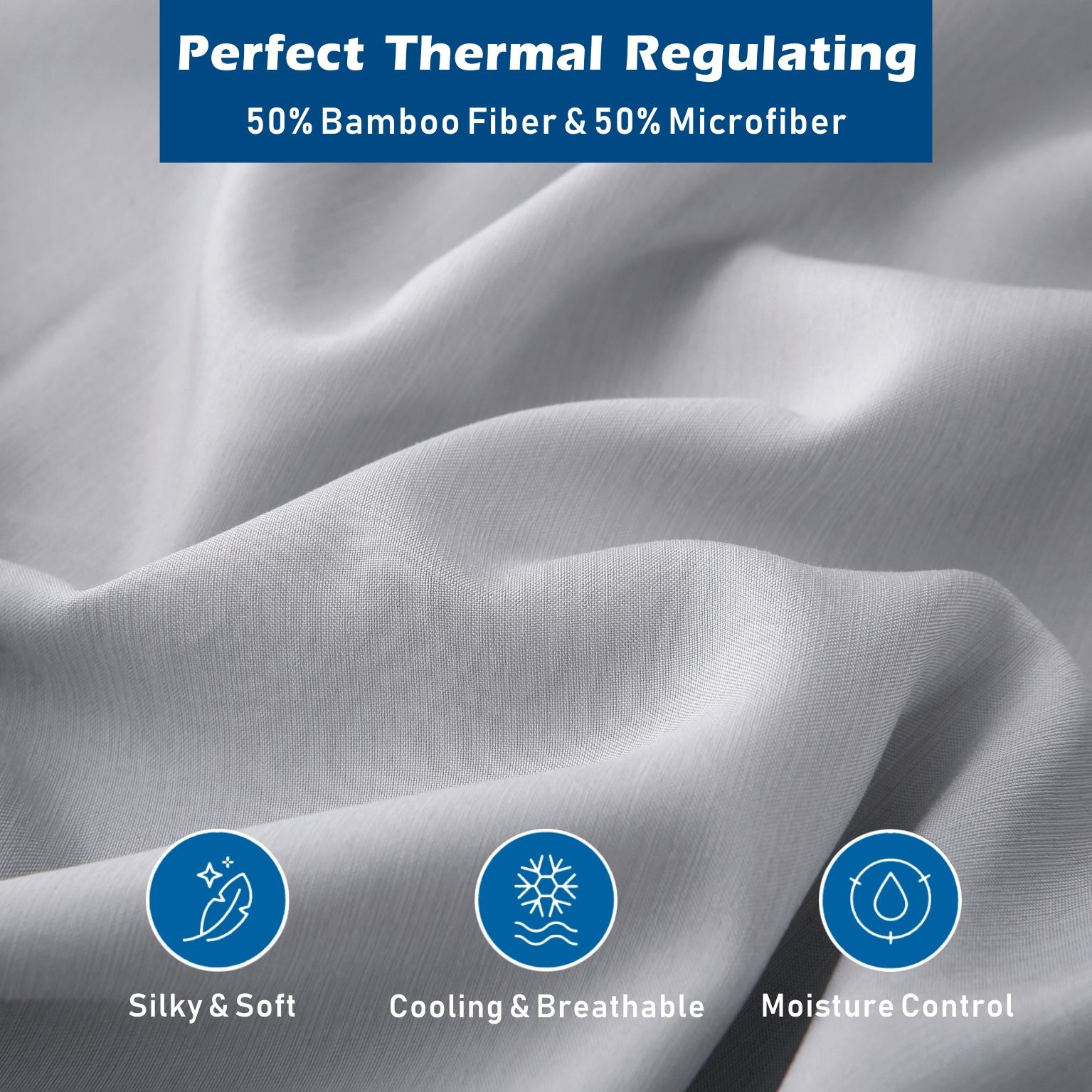 4 Piece Hotel Bamboo Cooling Sheet Set -Ultra Soft 2000TC Breathable Bed view 2