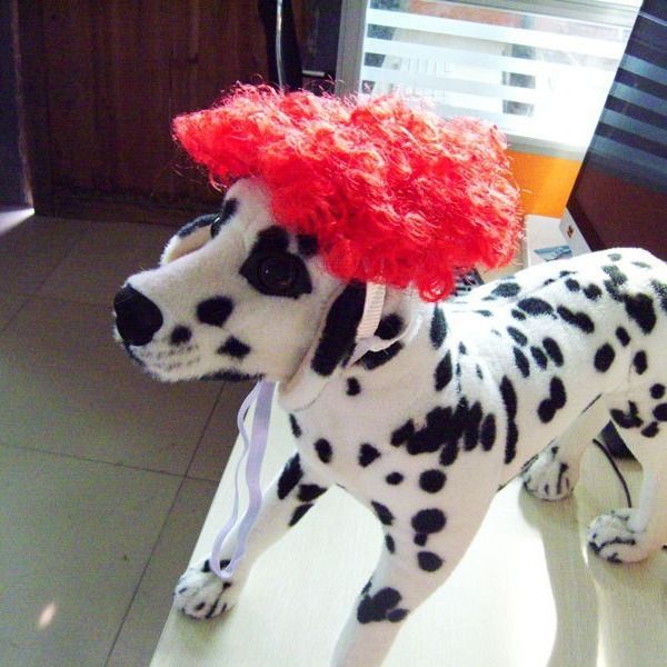 Pet Wig Dog Cat Short Curly Fluffy Hair Black view 2
