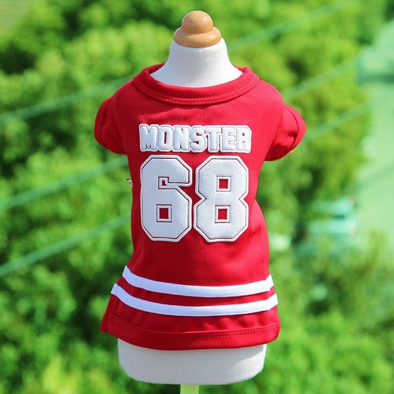 Pet T Shirt Cotton Little Monster Red XS