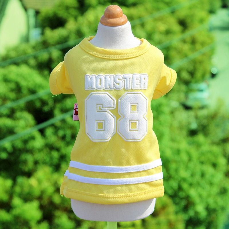 Pet T Shirt Cotton Little Monster Yellow XS