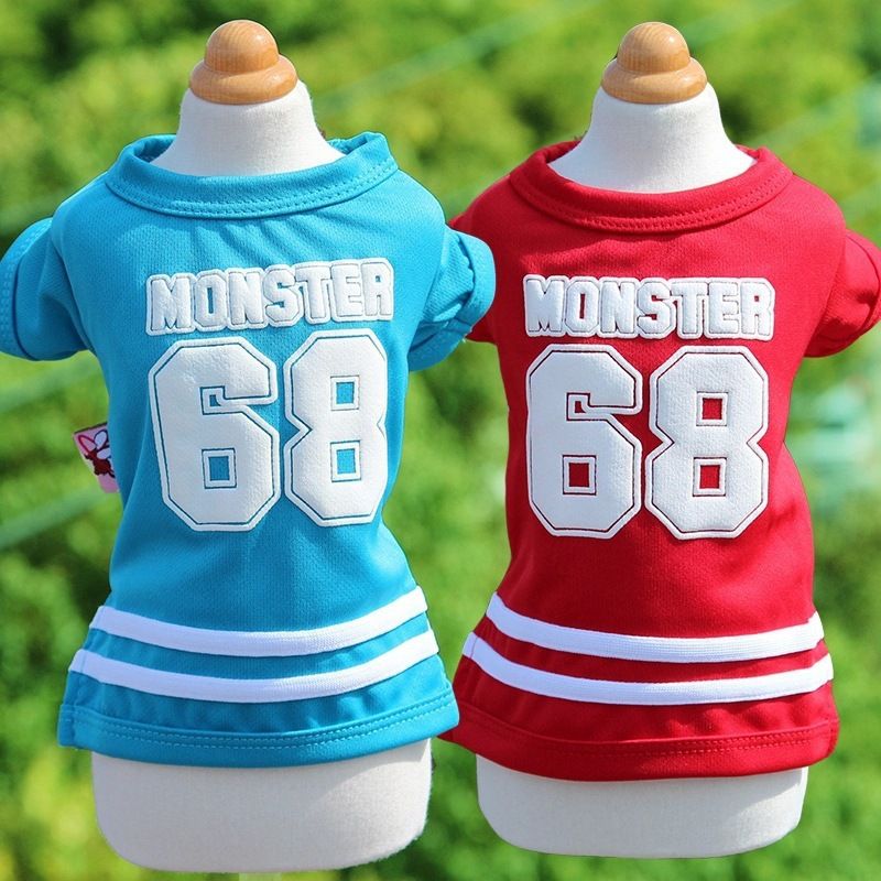 Pet T Shirt Cotton Little Monster Navy blue XS view 2