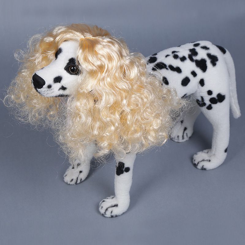 Pet Wig Long Curly Light Gold K Silk P Silk view 2