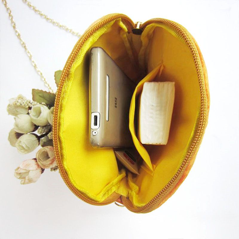 Plush Mini Chain Bag Toast Design Phone Holder Chocolate roll toast packet view 6