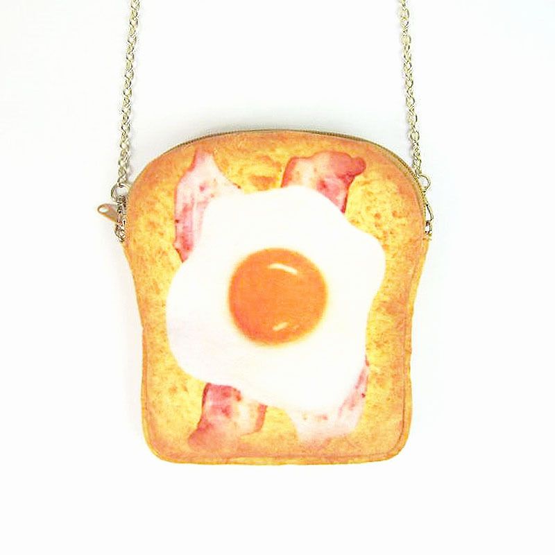 Plush Mini Chain Bag Toast Design Phone Holder Chocolate roll toast packet view 7
