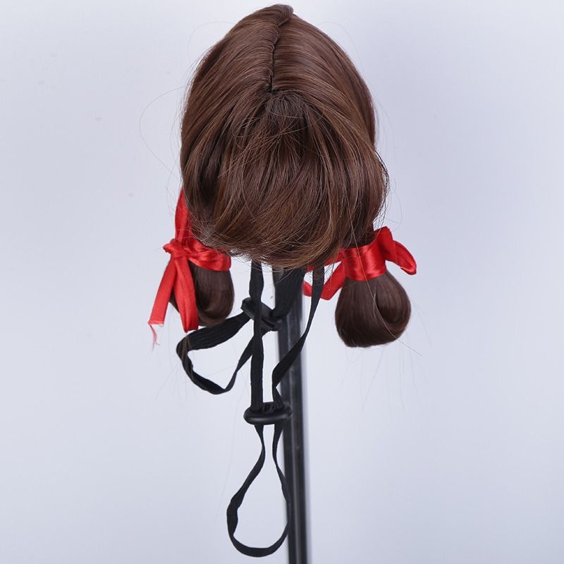 Pet Dog Wig Gold Braided Style Beautiful Si Ni Dark brown view 3