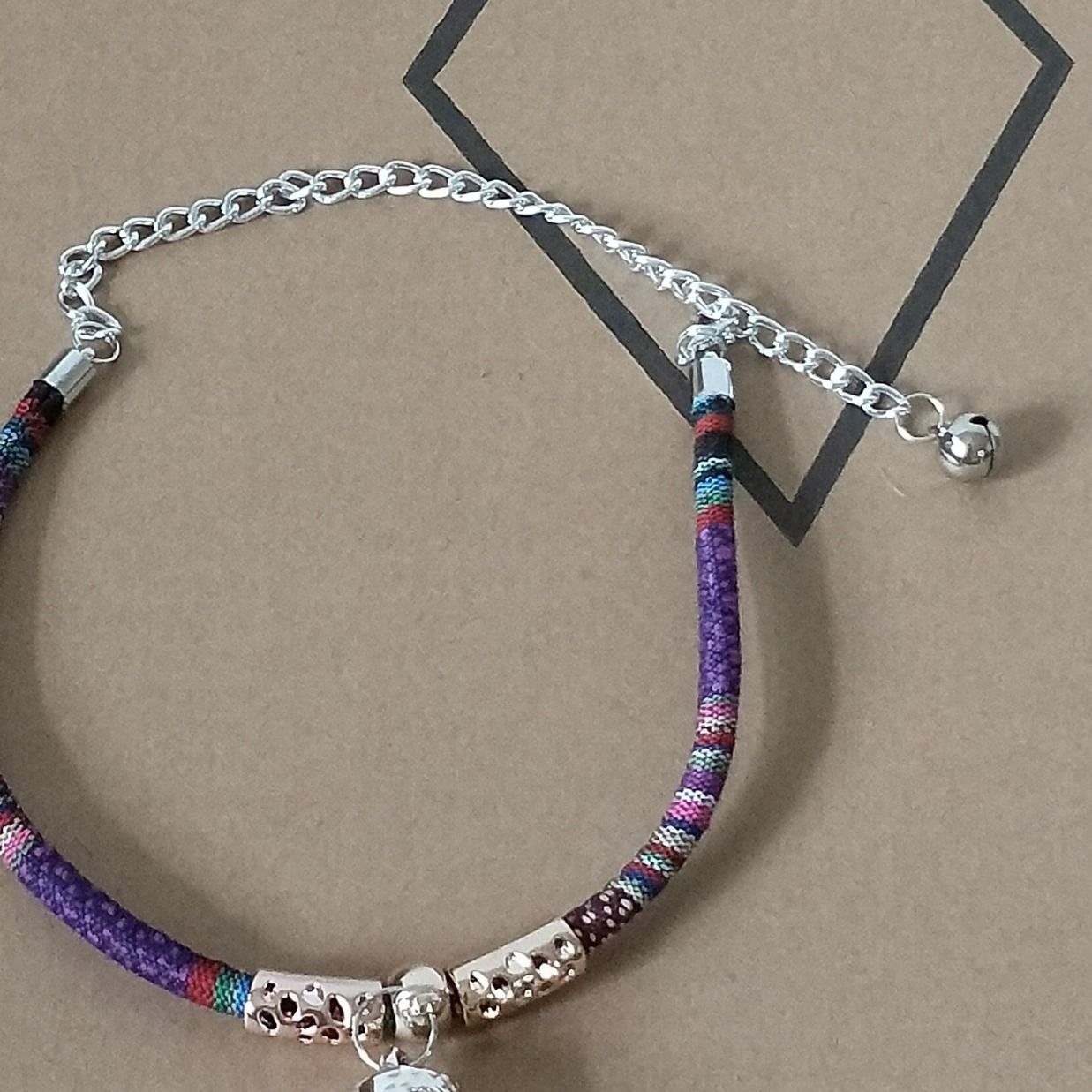 Pet Dog Cat Necklace Cloth Purple G-dog-03 view 5