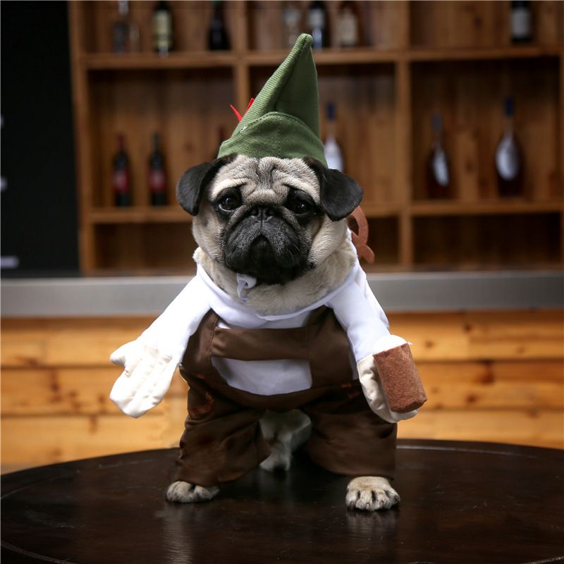 Pet Dog Costume Odd Pet Monk Outfit Polyester Beer waiter L
