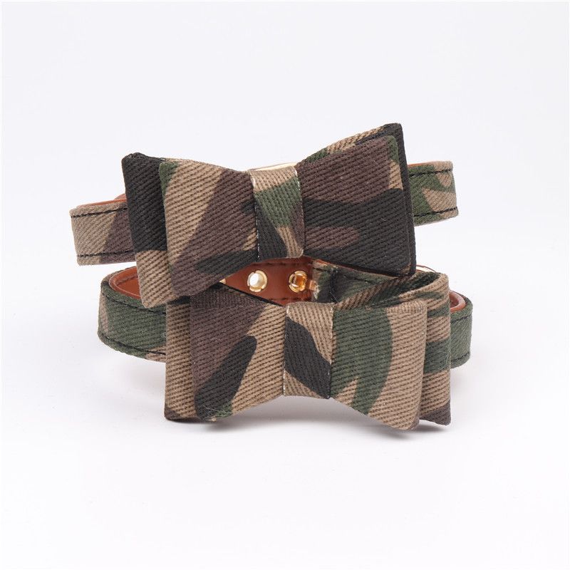 Aminger Bow Pet Collar PU Adjustable Dog Cat Color Bow collar 1.3*42cm "Adjust view 5