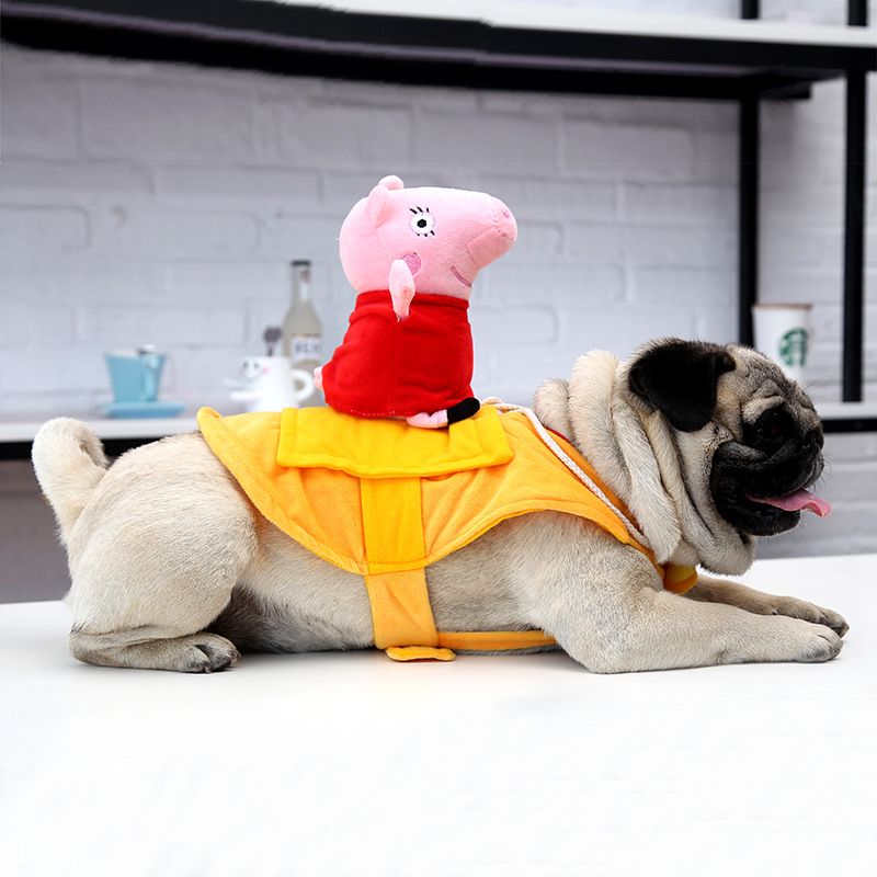 Qichong Pet Dog Horse Riding Costume Piggy Knight XL