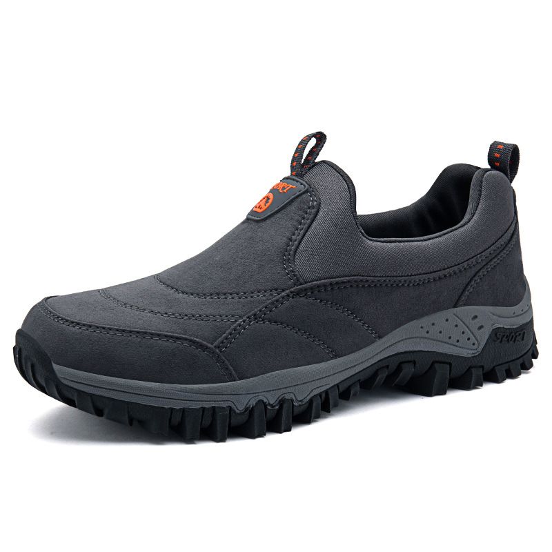 Luo Baoli Men Hiking Shoes Slip On Rubber Sole Grey 45 view 6