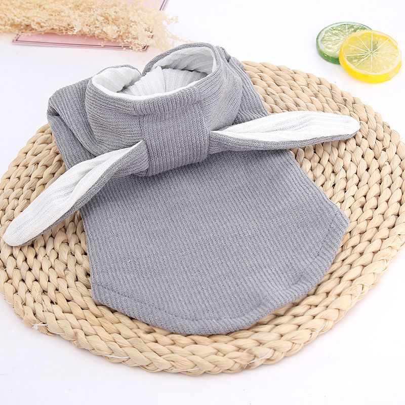 Odd Pet Rabbit Ear Vest Dog Cat Clothes gray long ear vest S