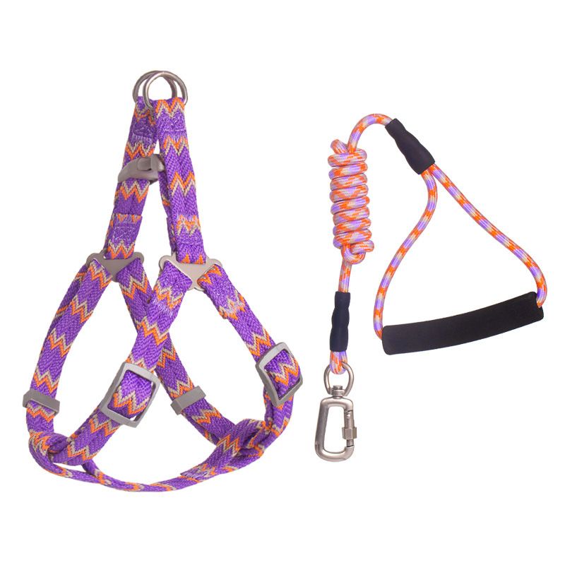 Zichen Nylon Pet Chest Strap 0.6 Drawstring Purple 0.6 drawstring +1.0 chest back
