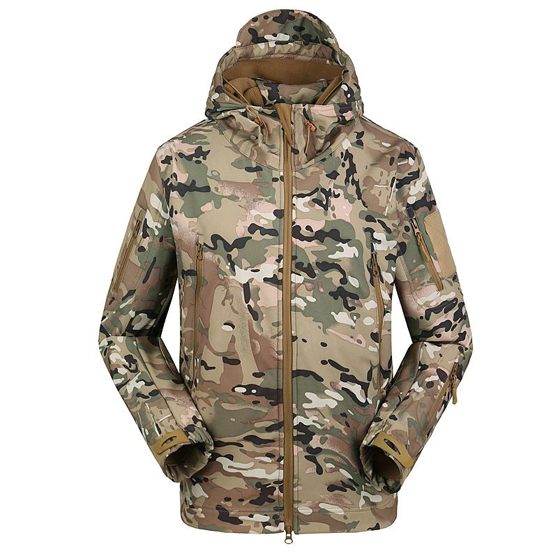 ESDY Men Softshell Jacket Outdoor Fleece Training Coat Black view 4