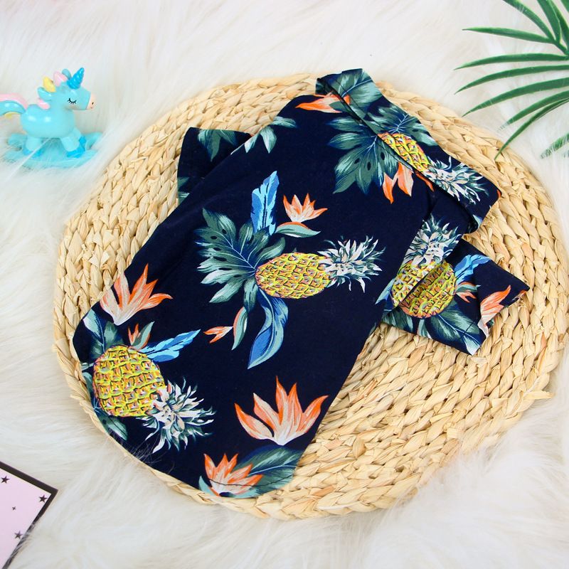 Pet Shirt Hawaii Print Odd Pet Dog Cat hawaii navy blue L view 5