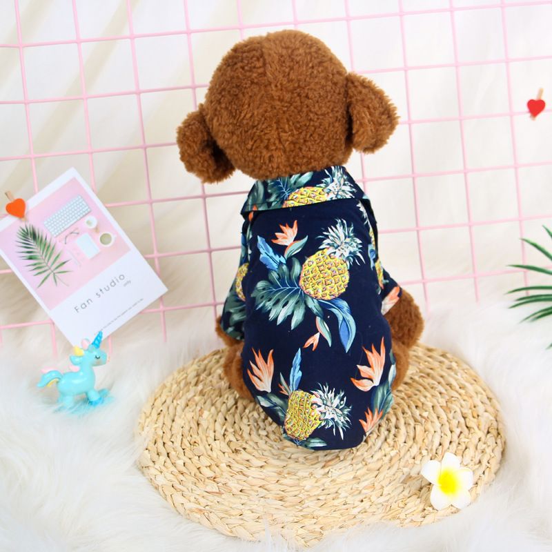 Pet Shirt Hawaii Print Odd Pet Dog Cat hawaii navy blue XXL