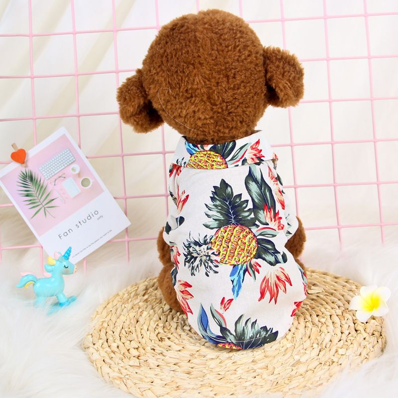 Pet Shirt Hawaii Print Odd Pet Dog Cat Hawaii White XS