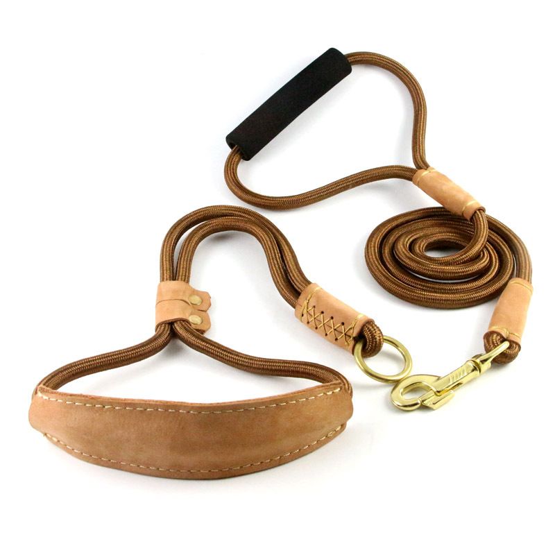 Dog Leash Nylon P Rope Training for Medium Large Dogs Black view 3