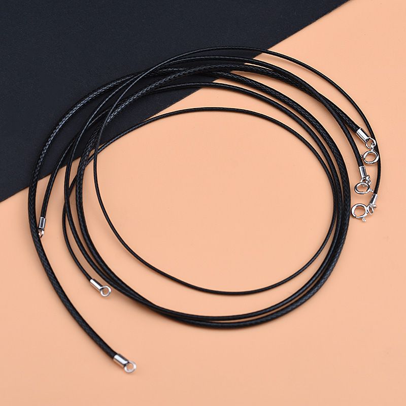 925 Silver Wax Rope Necklace 45cm 2mm/length 55cm