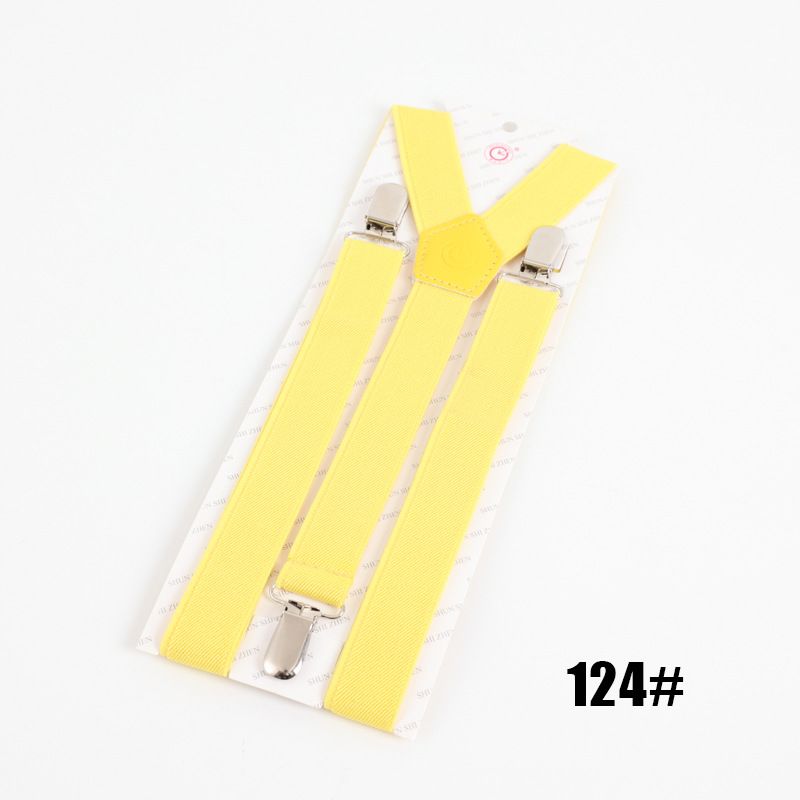 Clockwise 3 Clip Suspenders Unisex Adjustable Polyester Yellow — image 1
