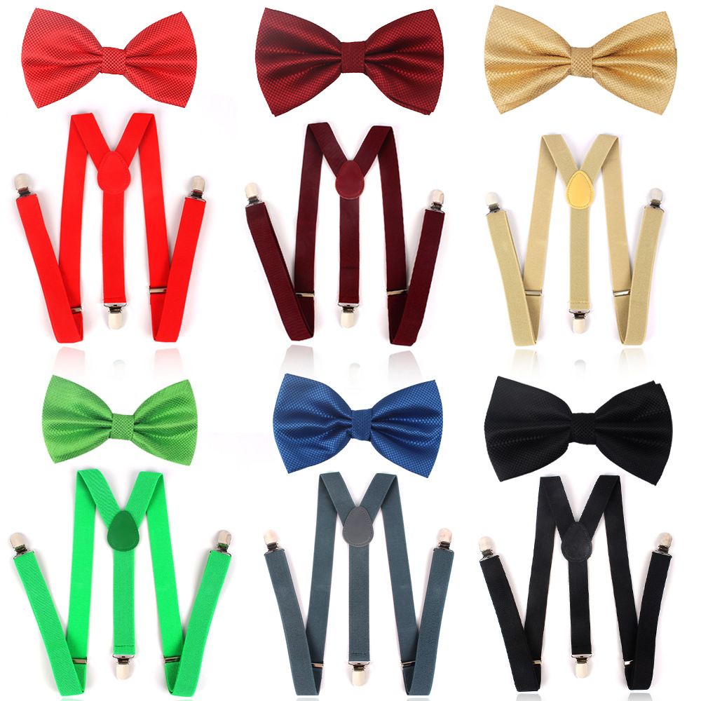 Adult Polyester Suspenders Bow Tie Set 2.5cm LD34302 view 2