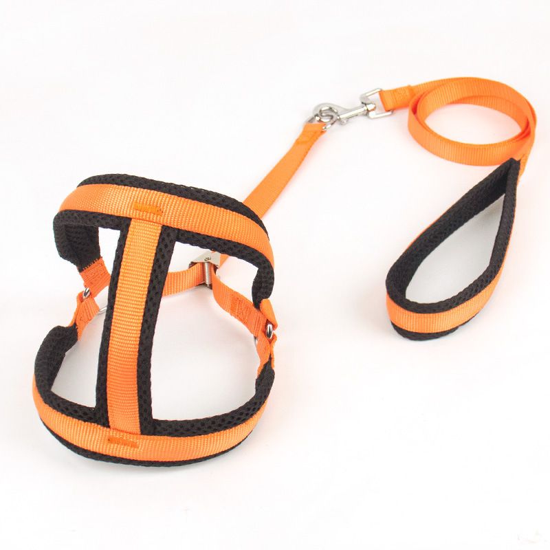 Zichen Nylon Dog Harness Chest Strap Orange 1.5 nylon clip subnet pull chest
